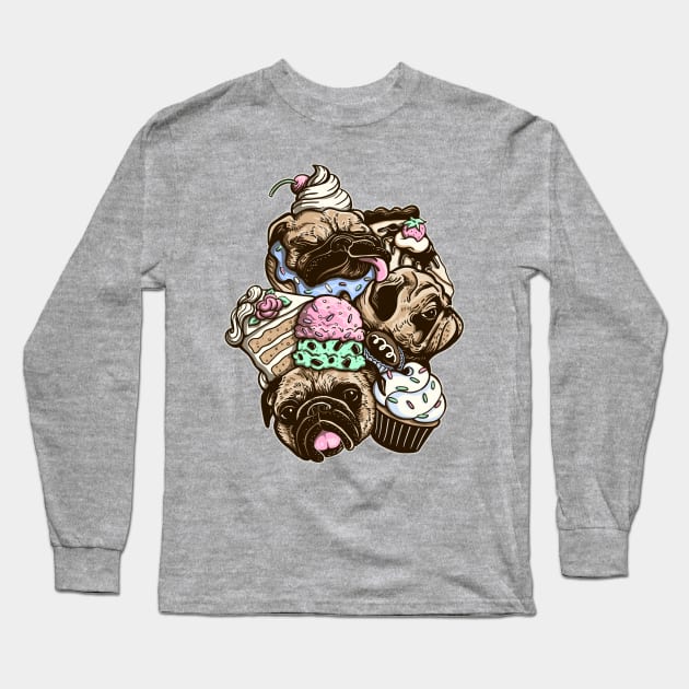 Dogs & Desserts Long Sleeve T-Shirt by kellabell9